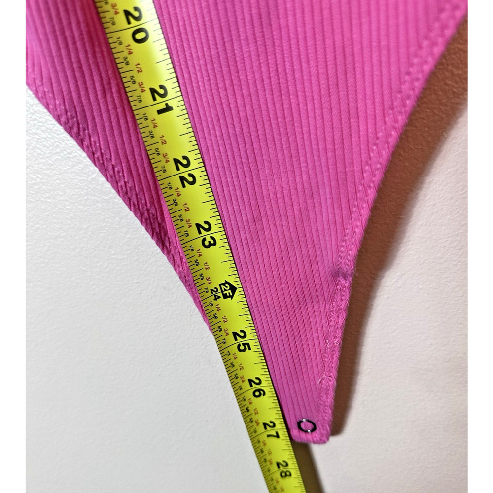 PISTOLA Top Womens Small Hot Pink Blake Ribbed Tank Sleeveless Bodysuit Y2K 90s - Picture 7 of 7